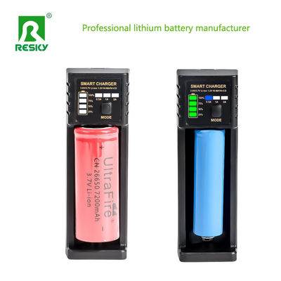 satın al Lityum iyonlu şarj cihazı 1 slot 5V 2A 18650 26650 18500 pil için online manufacture