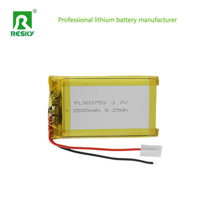 satın al Yeniden şarj edilebilir piller 903759 3.7v 2500mAh 9.25wh Solar Lityum Pil Hücresi Bauty Cihazı için Çevrimiçi üretim