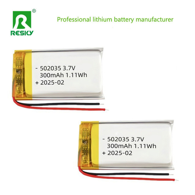 satın al Lityum Pil Hücresi 502035 3.7v 300mAh Şarj Edilebilir Güneş Enerjili Li-Polimer Pil Bluetooth Kulaklık İçin Çevrimiçi üretim