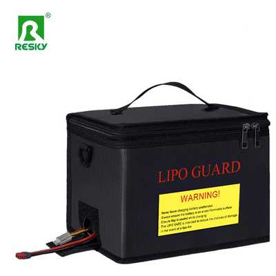 satın al Siyah gümüş Su Geçirmez Yangına Dayanıklı Patlamaya Dayanıklı RC Lipo Güvenli Çanta 215X145X165mm Güvenli Şarj İçin Çevrimiçi üretim