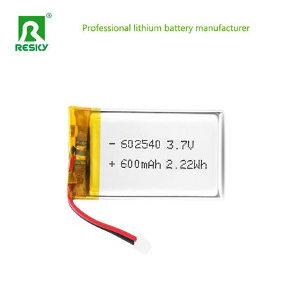 satın al Lityum İyon Polimer Piller 602540 600mAh 3.7V 2.22wh Şarj edilebilir Güç Güzellik Cihazı için Lipo Piller Çevrimiçi üretim
