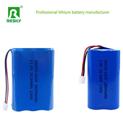 satın al 18650 Lithium Ion Batteries 11.1V 3s 2600mAh 28.86wh Rechargeable Li-ion Battery Pack Çevrimiçi üretim