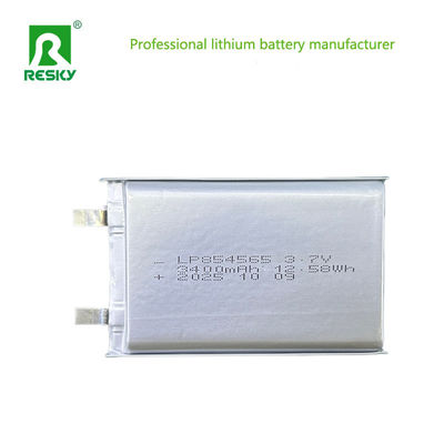 satın al Power Lithium Cell 854565 3.7V 3400mAh 12.58wh Solar Lithium Ion Polymer Battery Pack Çevrimiçi üretim