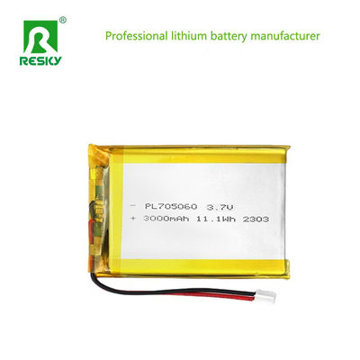 satın al Rechargeable Lipo Batteries Cell 705060 3000mAh 3.7V 11.1wh Power Li-ion Polymer Battery Pack Çevrimiçi üretim