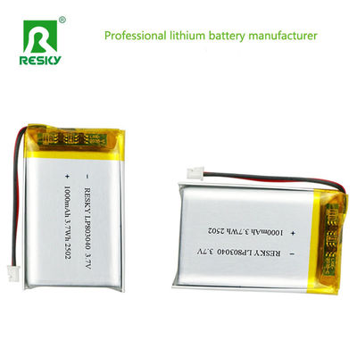 satın al Rechargeable Lipo Lifepo4 Batteries 803040 3.7v 1000mAh 3.7wh Solar Lithium Polymer Battery Cell Çevrimiçi üretim