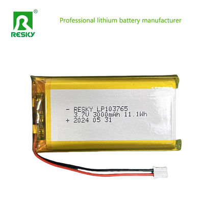 Lityum polimer pil hücresi 103765 3.7V 3000mAh 11.1wh Küçük Dijital Ürün