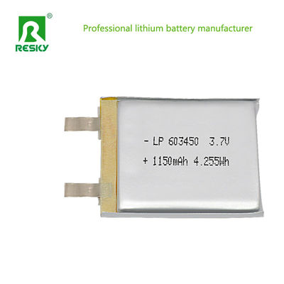 Güneş Lityum Polimer Pil Hücresi 3.7V 603450 Asansör Alarmı için 1200mAh Piller