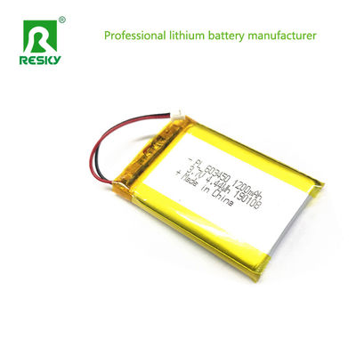 Güneş Lityum Polimer Pil Hücresi 603450 3.7v 1200mAh Taşınabilir GPS için