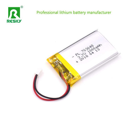 Güneş Lityum Polimer Pil Hücresi 703048 1000mAh 3.7V Tüketici Elektronikleri İçin