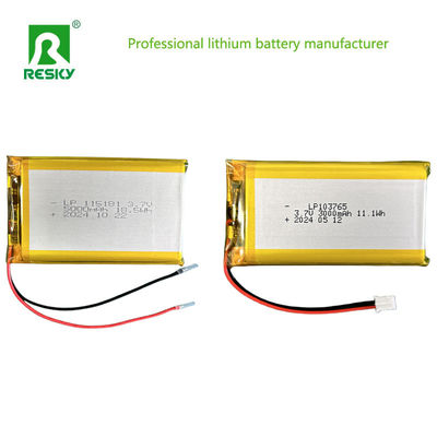 Güneş Lityum Polimer Pil Hücresi 103765 3.7V 7.4V 3000mAh 11.1wh Jst Bağlantısı ile