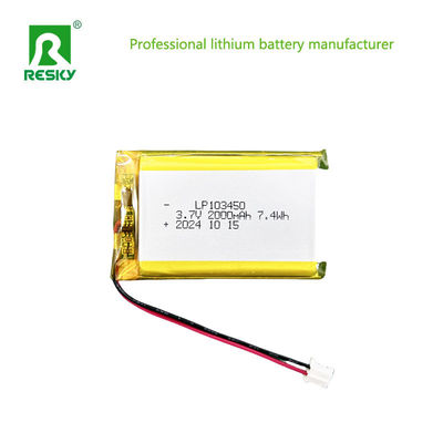 Prismatik Lityum Polimer Pil Paketi 103450 3.7V 1800mAh 2000mAh Isıtmalı Eldivenler İçin