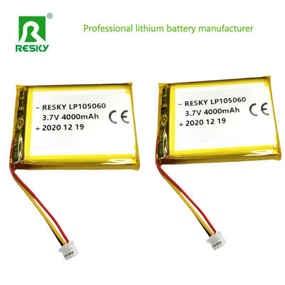 105060 Lityum Polimer Lipo Pilleri Bluetooth Hoparlörü için 3.7V 4000mAh