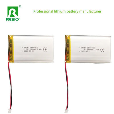 604070 Lityum Polimer Pil Hücresi 3.7v 2000mAh Güç Lipo Bataryaları Tüketici için