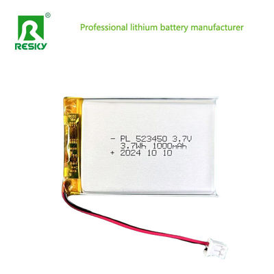 Silindrik Lipo Pil Hücreleri 523450 603450 3.7V 7.4v 1000mAh