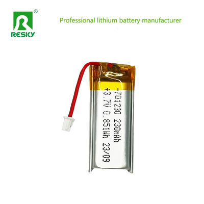 Küçük Elektronik Cihazlar için Portatif 701230 3.7v 230mAh Şarj edilebilir Lityum Polimer Pil