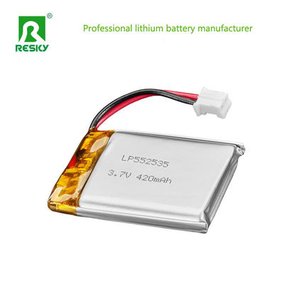552535 3.7v 7.4v 420mAh 430mAh Lityum İyon Pil Hücresi Sürekli Şarj Akımı 0.5c Maksimum Şarj Akımı 1c
