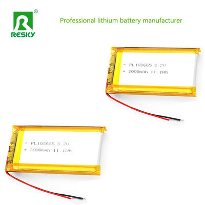 Güç Lipo Pil Hücresi 103665 3.7v 4.2v 3000mAh 11.1wh Şarj edilebilir Lityum İyon Pil Hücresi