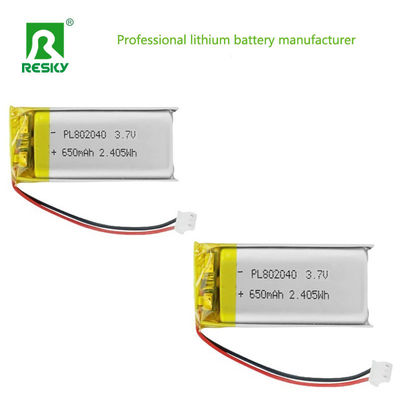 Güç Lityum Hücre 802045 3.7V 750mAh Şarj Edilebilir Lityum İyon Polimer Pil Akıllı Cihaz İçin